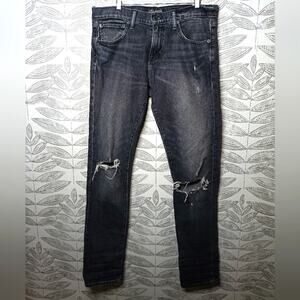 Lucky Brand Jeans 110 Athletic Slim Hawkins Wash Distressed Knees 31×32